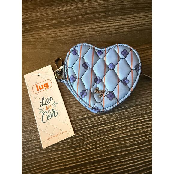 NWT Lug Classic Heart Pouch in the Wildflower/Geo Grid - Picture 1 of 6